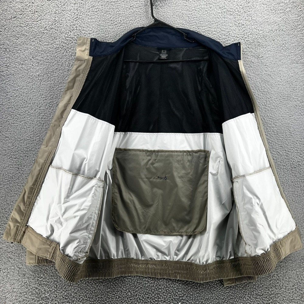 VTG Y2K Nike Clima-Fit Windbreaker Golf Jacket Men XL Tan Zip Lightweight Vented - Picture 3 of 16